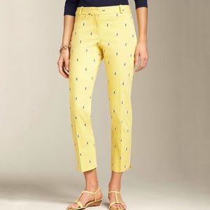 Talbots Petite Curvy Embroidered Bees Cropped Pant